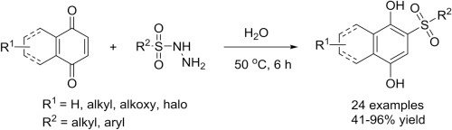Metal-free sulfonylation of quinones with sulfonyl hydrazides in water: Facile access to mono-sulfonylated hydroquinones