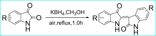 One step synthesis of indirubins by reductive coupling of isatins with KBH4