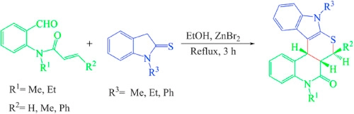 ZnBr2 catalyzed domino Knoevenagel-hetero-Diels–Alder reaction: An efficient route to polycyclic thiopyranoindol annulated [3,4-c]quinolone derivatives