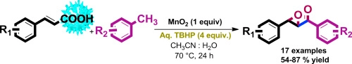 One pot synthesis of α,β-epoxy ketones by oxidative coupling of methyl arenes with cinnamic acids involving C(sp3)―H activation and decarboxylative strategy