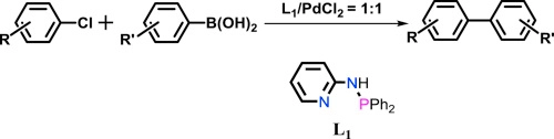 Suzuki-Miyaura cross-coupling reaction of aryl chlorides with aryl boronic acids catalyzed by a palladium dichloride adduct of N-diphenylphosphanyl-2-aminopyridine