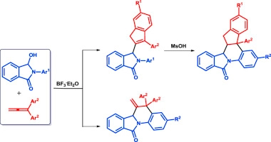 The reactions of 1,1-diarylallenes with N-acyliminium cations generated from hydroxylactams
