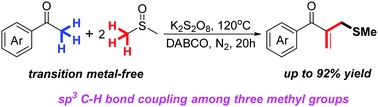 Transition metal-free C(sp3)-H bond coupling among three methyl groups