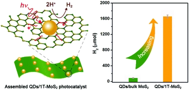 Assembling metallic 1T-MoS2 nanosheets with inorganic-ligand stabilized quantum dots for exceptional solar hydrogen evolution