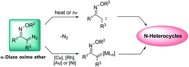 [small alpha]-Diazo oxime ethers for N-heterocycle synthesis