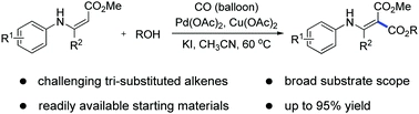 Palladium-catalyzed oxidative carbonylation of N-aryl enamino esters with CO and alcohols: synthesis of N-aryl aminomethylenemalonates
