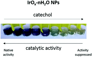 Understanding iridium oxide nanoparticle surface sites by their interaction with catechol