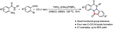 One-pot three-component selective synthesis of isoindolo[2,1-a]quinazoline derivatives via a palladium-catalyzed cascade cyclocondensation/cyclocarbonylation sequence