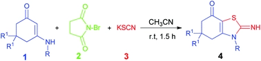 Efficient construction of C-N and C-S bonds in 2-iminothiazoles via cascade reaction of enaminones with potassium thiocyanate