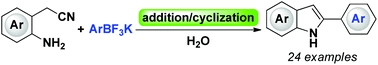 Palladium-catalyzed tandem addition/cyclization in aqueous medium: synthesis of 2-arylindoles