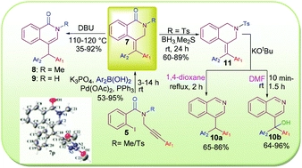 Palladium-catalysed stereoselective synthesis of 4-(diarylmethylidene)-3,4-dihydroisoquinolin-1(2H)-ones: expedient access to 4-substituted isoquinolin-1(2H)-ones and isoquinolines