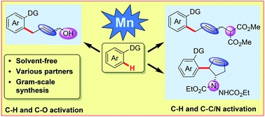 Manganese-catalyzed allylation via sequential C-H and C-C/C-Het bond activation