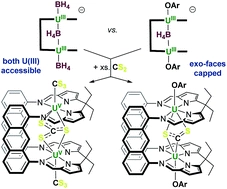 Multi-electron reduction of sulfur and carbon disulfide using binuclear uranium(III) borohydride complexes