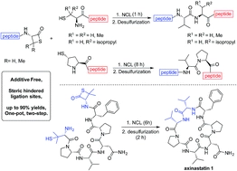 Coupling of sterically demanding peptides by [small beta]-thiolactone-mediated native chemical ligation