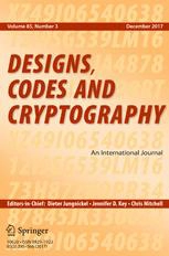 Designs, Codes, and Cryptography