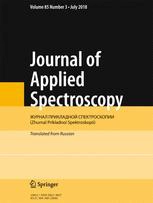 Journal of Applied Spectroscopy (English Translation of Zhurnal Prikladnoi Spektroskopii)