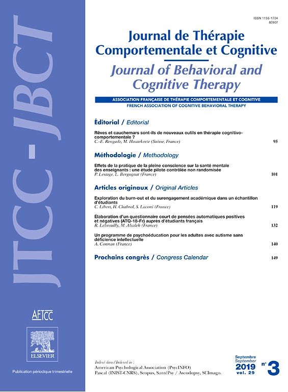Journal de Therapie Comportementale et Cognitive