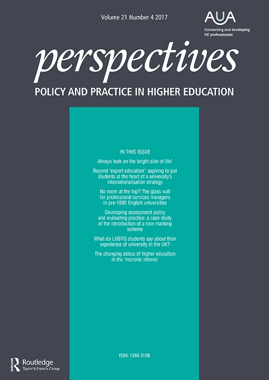 Perspectives: Policy and Practice in Higher Education